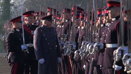 Duke of Gloucester presided as 220 Officer Cadets were commissioned as Army Officers at Sandhurst, Dec 2022.