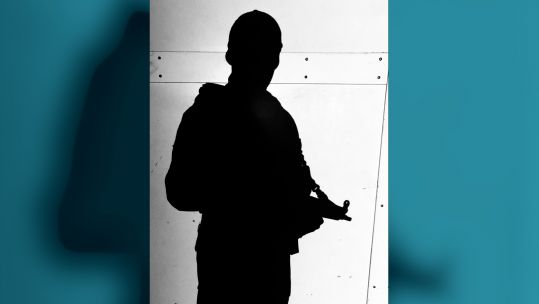 SAS soldier in shadow
