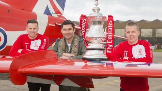 RAF Red Arrows Get A Visit From Lincoln's FA Cup Heroes