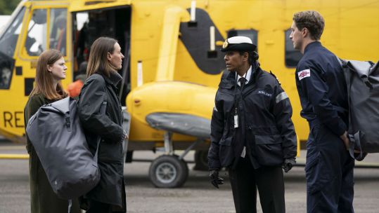 Stars of Vigil season one from left to right Rose Leslie, Suranne Jones, Lolita Chakrabarti and Lorne MacFadyen CREDIT BBC / World Productions