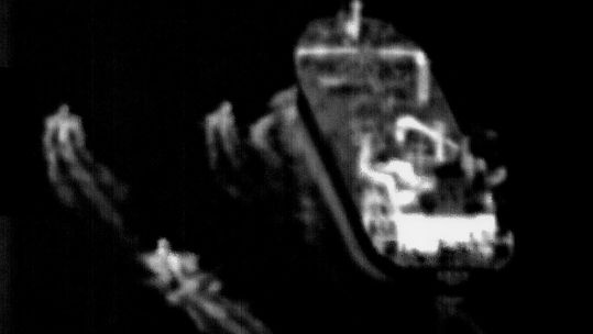 STRAIT OF HORMUZ (June 4, 2023) A screenshot of surveillance footage from a U.S. Navy P-8A Poseidon maritime patrol aircraft showing three Iranian fast-attack craft.jpg