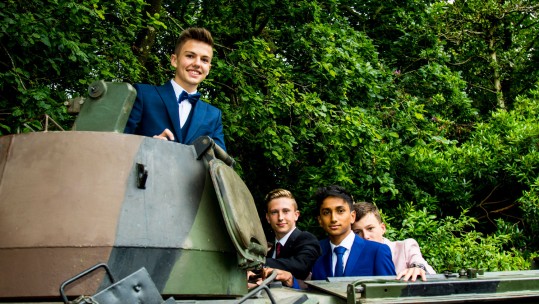 Schoolchild takes Panzer to prom