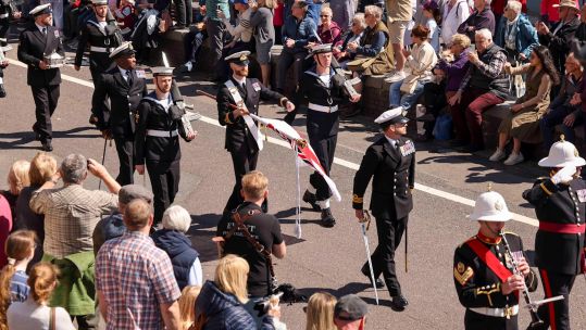 Sailors during HMS Cattistock’s Freedom of the Borough of Poole parade 06052024 CREDIT Royal Navy