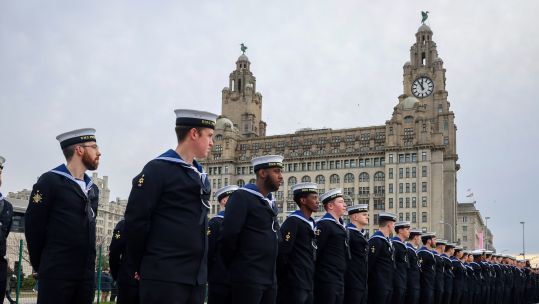 Sailors from HMS Prince of Wales in Liverpool 061224 CREDIT Royal Navy