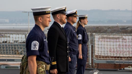Sailors return to HMS Duncan in Portsmouth after completing 18-month refit 270721 CREDIT ROYAL NAVY