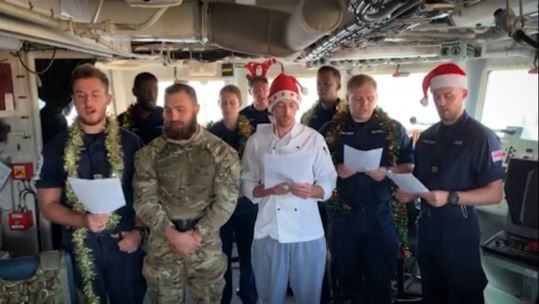 Sailors sing for virtual Admiralty Carols 2020.