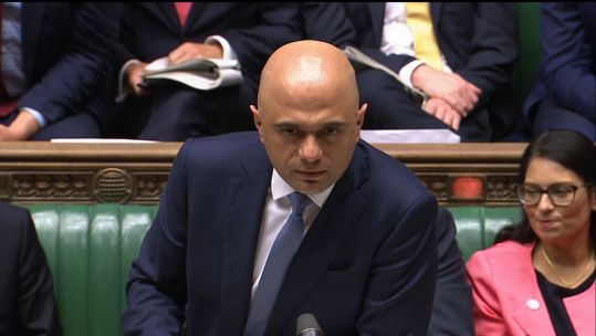 Sajid Javid in House of Commons