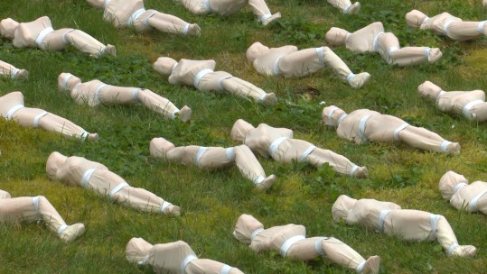 Shrouds Laid On Burial Ground In Salisbury In First World War Commemoration