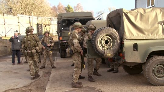 This particular exercise with officer cadets from Sandhurst takes place three times a year. 