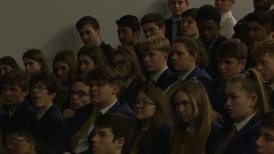 Schoolchildren Great War Debate 071218 CREDIT BFBS