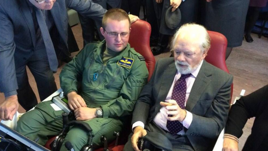 Sir David Jason Tests Out RAF Simulator