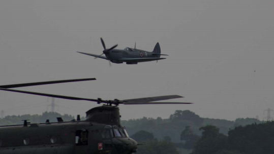 Screenshot Chinook Spitfire near collision at RAF Cosford 201118 CREDIT Airprox