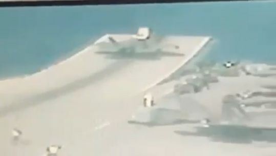 Screenshot from video reported to show F-35 crash