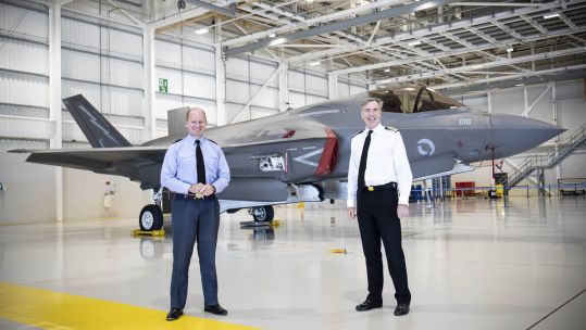 Sea Lord Adm Radakin Chief of the Air Staff Mike Wigston RAF Marham Lightning Force 02062020 CREDIT Royal Navy