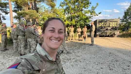 Selfie of Major Stephanie Manning-Degobertiere who has been awarded the KCVS (Picture: Major Stephanie Manning-Degobertiere / MOD).