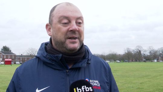Sergeant Danny Bartley RAF U23s head coach Credit BFBS Date 06022024.jpg 