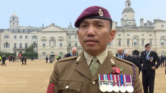 Sergeant Man Limbu 16 Medical Regiment speaks to us on Remembrance Sunday.