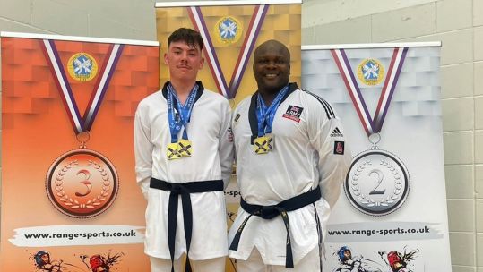 Sgt Yamikani Guba and Pte Adam Daniel medals at Scottish Open Taekwondo Credit Army Sport Date 030902023.jpg