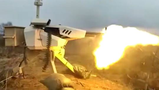 Shablya is a combat platform that's a remote-controlled turret with a 7.62mm machine gun (Picture: X-Wartranslated)
