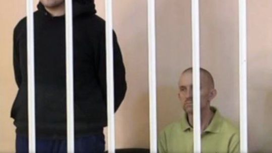 Shaun Pinner, a British Army Veteran, wearing a green t-shirt after being held as a Russian Prisoner of War 231023 CREDIT Reuters