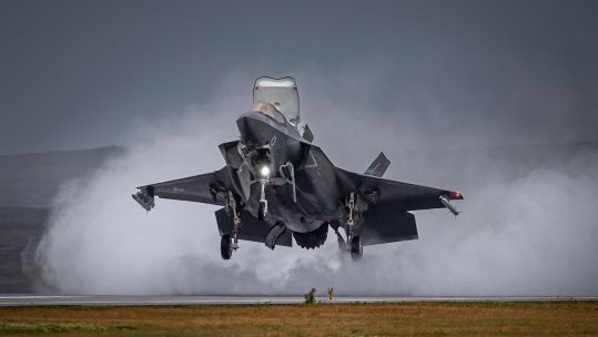 Short Take Off Vertical Landing process is a unique capability of the F-35B variant Iceland 26082024 CREDIT Nato