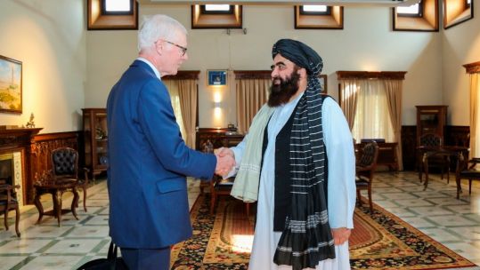 Simon Gass, Boris Johnson's high representative for Afghanistan, meets with Taliban Acting Foreign Minister Amir Khan Muttaqi