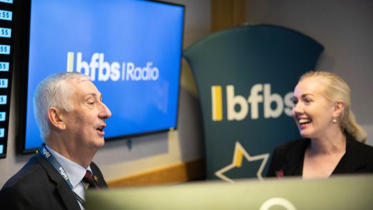 Sir Lindsay Hoyle during a visit to BFBS