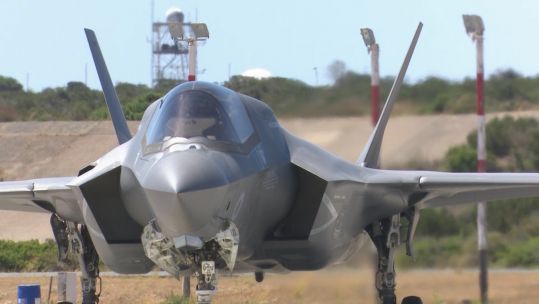 Four RAF F35 are now back in the UK 020719 CREDIT BFBS.jpg