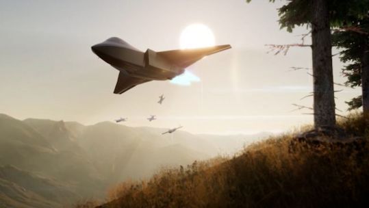 Sixth generation fighter jet CGI aircraft dropping munitions CREDIT RAF