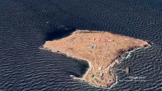 Snake Island, Ukraine, located in the Black Sea 
