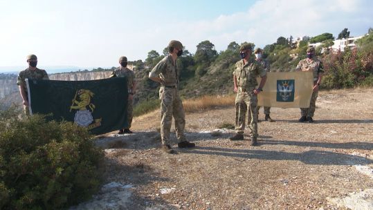 Socially distanced and scaled down handover from 2 MERCIAN to 2 YORKS in Cyprus 301120 CREDIT BFBS.jpg