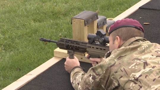 Soldier with an SA80 A3.
