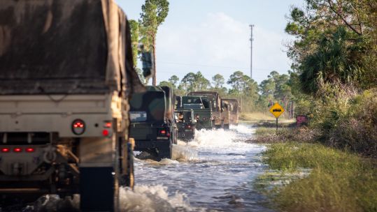 Soldiers from the 3-265th Air Defense Artillery clear road debris in Florida 270924 CREDIT US DEPARTMENT OF DEFENSE