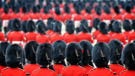 Soldiers of the Household Division on parade marking the Queen’s Official Birthday in June 2011 110611 CREDIT MOD