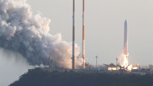 South Korean rocket launches from Naro Space Center in Goheung during test launch
