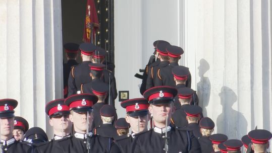 Sovereign's Parade at RMAS Sandhurst 141219 CREDIT BFBS