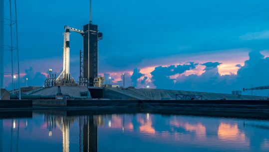 SpaceX Falcon 9 rocket is seen on the launch pad at Launch Complex 39A at NASA’s Kennedy Space Center in Florida 280520 CREDIT SpaceX MOD.jpg