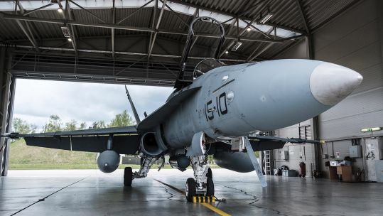 Spanish Air Force FA18 Hornet aircraft in Baltic for NATO Air Policing Mission (Picture: NATO).