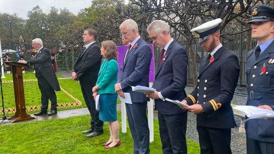 Speaker of the House of Commons Sir Lindsay Hoyle opens House of Commons Gardens of Remembrance 281024 CREDIT BFBS