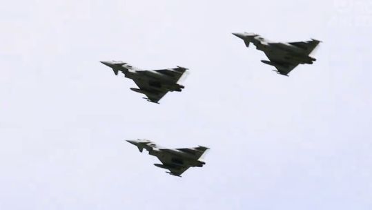 Special tribute Typhoon flypast in remembrance of victim of Spitfire crash Sqn Ldr Long