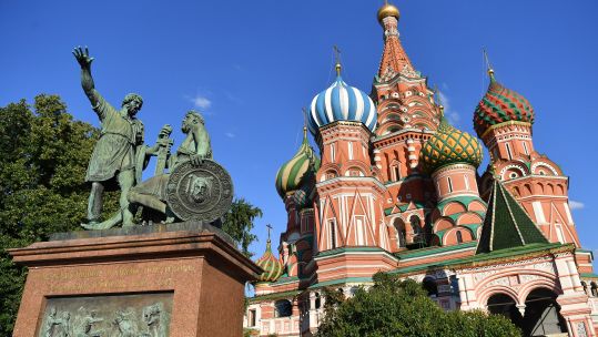 	St Basil's Cathedral in the red square on in Moscow, Russia 280618 CREDIT PA