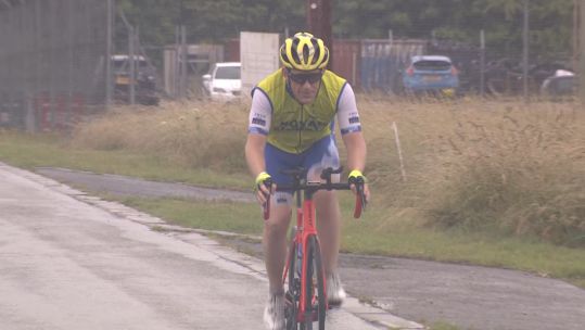 Staff Sergeant Dave Jarvis cycles 100km a day for charity challenge.