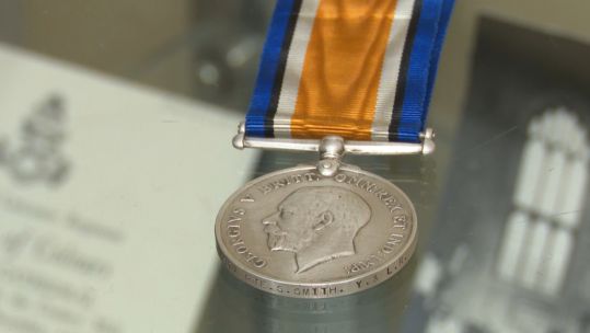 Stephen Smith's WWI medal 090119 CREDIT BFBS