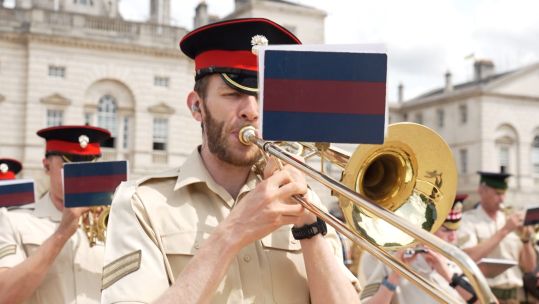 The Massed Bands of the Guards Division are a key part of the musical extravaganza