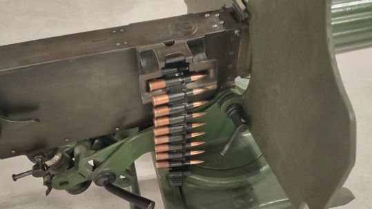 A belt of 7.62.54mmR cartridges (Picture: Royal Armouries)