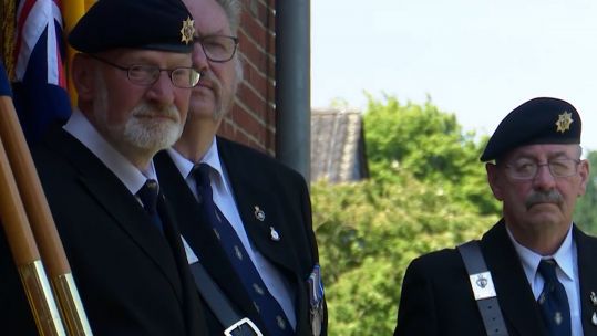 Still of Falklands War veterans in germany marking 40th anniversary of war CREDIT BFBS 06062022