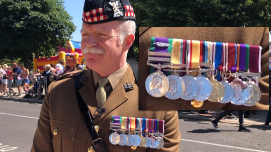 Lt Col MacGregor wearing medals