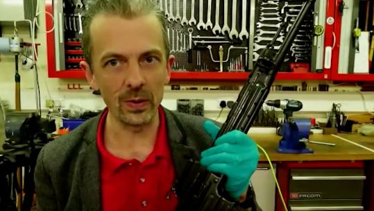 Jonathan Ferguson holds an MP44