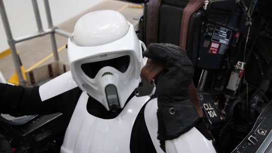 Cover image: The stormtrooper takes a seat in an aircraft (Picture: RAF Cosford).