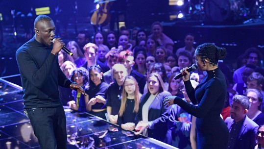 Stormzy and Jorja Smith BRIT Awards 2018 Nominations London Image ref 34446642 CREDIT Ian West/PA Wire/PA Images